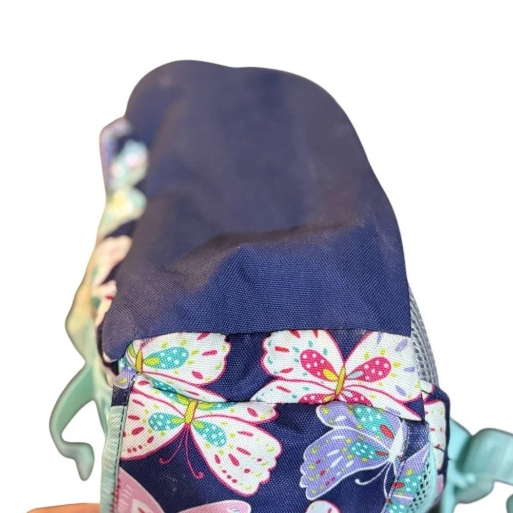 Pottery Barn Kids Mackenzie Small Backpack Navy Butterfly Aqua Trim School Bag